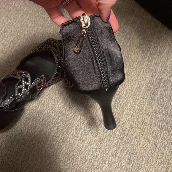 Black Rhinestone-Accent Cutout Sandal - Picture 3 of 3